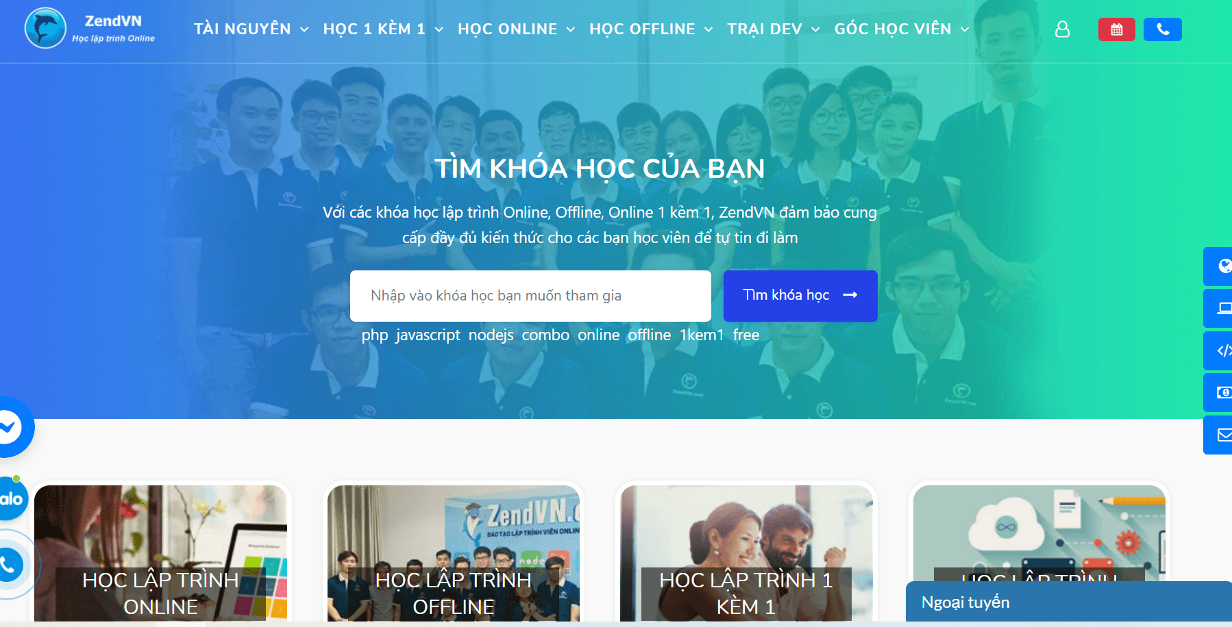 khóa học lập trình web online